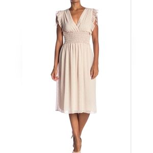 MAX STUDIO sleeveless V-Neck Dot Dress, size XS